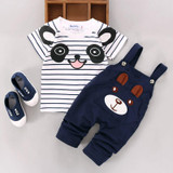 2PCS Newborn Kids Baby Boy Girls Clothes T-shirt Tops+Pants Overalls Outfits Clothing Set