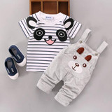 2PCS Newborn Kids Baby Boy Girls Clothes T-shirt Tops+Pants Overalls Outfits Clothing Set
