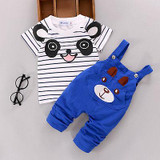 2PCS Newborn Kids Baby Boy Girls Clothes T-shirt Tops+Pants Overalls Outfits Clothing Set