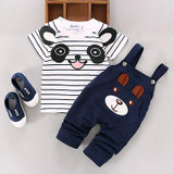 2PCS Newborn Kids Baby Boy Girls Clothes T-shirt Tops+Pants Overalls Outfits Clothing Set