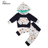 2pcs Newborn Infants Autumn Outfits Baby Boys Girls Clothes Warm Cotton Long Sleeve Hoodie Pants Outfits Clothes New