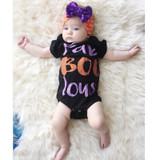 2PCS Newborn Infant Baby Girl Halloween letter Romper Jumpsuit Outfits Clothes+Hair Bow baby Girls clothes infant 2pcs suit