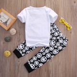 2pcs Newborn Baby Boys Girls Clothes Infant Toddler Short Sleeve T-shirt Tops + Pants Leggings Outfit Kids Clothing Set 0-18M