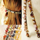 2PCS New Fashion Women Girl  Korean Fashion Crystal Rhinestone Barrette Hairpin Clip Headwear Hair Band Accessories