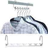 2pcs Multifunction Laundry Organization Drying Racks Wardrobe Space Saver Saving Metal Magic Hanger Clothes Closet Hook Racks
