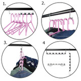 2pcs Multifunction Laundry Organization Drying Racks Wardrobe Space Saver Saving Metal Magic Hanger Clothes Closet Hook Racks