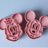 2pcs Mickey Minny Mouse Fondant Cake Molds Cookie Biscuit Cutter Mold Mould Tools Set Cartoon 3D Cake Mold