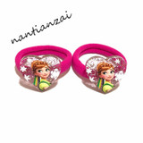 2PCS Girls Cartoon Hair Accessories Elsa Anna Princess Hair bands Acrylic Hair rope Hair ring Children Head wear Party Gifts