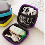 2Pcs Headphones Earphone Cable Earbuds Storage Hard Case Carrying Pouch bag SD Card Hold box