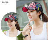 2Pcs Fashion Women Baseball Caps Summer 5 Panel Cap Adjustable Casual Snapbacks Caps Floral Embroidery Baseball Hat Casquette