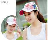 2Pcs Fashion Women Baseball Caps Summer 5 Panel Cap Adjustable Casual Snapbacks Caps Floral Embroidery Baseball Hat Casquette