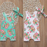 2Pcs Floral set 2017 Summer Baby Girls Jumpsuit Sleeveless Floral Romper Clothes Outfit 2Pcs Floral set 2017 Summer Baby Girls Jumpsuit Sleeveless Floral Romper Clothes Outfit