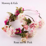 2PCs Fashion Cute Mommy & Kids Wreath Flowers Headband Floral Crown Hairbands Travel Wedding Girls Headwear Floral Hairbands Hot