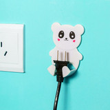 2Pcs Cute Cartoon Plastic Power Home Office Wall Adhesive Stent Plug Hanger Hook Power Plug Socket Holder Incorporated place