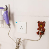 2Pcs Cute Cartoon Plastic Power Home Office Wall Adhesive Stent Plug Hanger Hook Power Plug Socket Holder Incorporated place