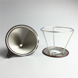 Reusable Coffee Filter Holder Sets Stainless Steel Brew Drip Coffee Filter Cone Funnel Metal Mesh Coffee Tea Filter Basket Tools