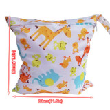 Reusable Baby Diaper Bag Printed Double Zippered Wet/Dry Nappy Bag Waterproof Wet Cloth Diaper Backpack