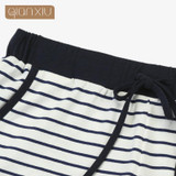 Qianxiu Sleepwear Suit Knitted Cotton Pajama Set For Women Modal Stripes Women Pijamas