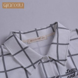 Qianxiu 2017 couple style men's pajamas suit cotton material classic plaid pajamas