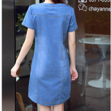 QAZXSW Spring Summer Denim Dress For Women 2018 Harajuku Jeans Dress With Button Slip Plus Size Sarafans Vestidos Feminino HB065