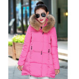QAZXSW New Winter Cotton Coat Hooded Padded Women Parkas Mujer Invierno 2017 Winter Jacket Women Warm Casacos Femininos HB221