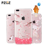 PZOZ For iphone 7 Case Rhinestone Glitter Silicone Cover Original For iphone 7 Plus Luxury Crystal Diamond Soft Shell 4.7&5.5