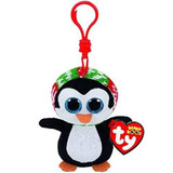 Pyoopeo Ty Beanie Boos 4" 10cm Penelope Penguin Clip Plush Keychain Stuffed Animal Collectible Big Eyes Doll Toy