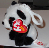 Pyoopeo Ty Beanie Babies 4" 10cm Baboo the Panda Keychain Clip Plush Stuffed Animal Collection Doll Toy