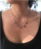 New Amethyst Droplet Vermeil Necklace, February Birthstone