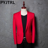 PYJTRL Brand Men's Casual Red Suit Jacket Plus Size 4XL Wedding Slim Fit Men Blazer Stage Costumes For Singers Costume Homme