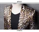 PYJTRL Brand M-5XL Tide Men Leopard Print Fashion Leisure Blazer Masculino Slim Fit Suit Jackets For Men Singer Costume Homme