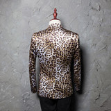PYJTRL Brand M-5XL Tide Men Leopard Print Fashion Leisure Blazer Masculino Slim Fit Suit Jackets For Men Singer Costume Homme