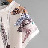 Dotfashion Floral Print Batwing Sleeve Dip Hem Blouse 2017 Summer Beige Round Neck High Low Blouse Women's Casual Tops