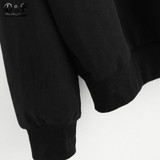 Dotfashion Cat Print Front Sweatshirt 2017 Black Round Neck Long Sleeve Pullovers Autumn Woman Cute Casual Sweatshirt