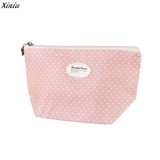 Dot Pattern Cosmetic Bag Women Portable Makeup Bags Lady Zipper Cosmetics Bag Pencil Bag Girl Travel Make Up Pouch