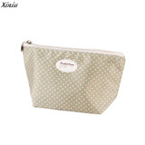 Dot Pattern Cosmetic Bag Women Portable Makeup Bags Lady Zipper Cosmetics Bag Pencil Bag Girl Travel Make Up Pouch
