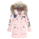 Dosoma Girls Winter Jacket Snowsuit Children's Duck Down Coats Boys Outerwear Faux Fur Collar Hooded Baby Parka Kids Clothes