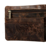 DIOULAORENTOU Vintage Short Casual Cowhide Oil Wax Genuine Leather Men Bifold Wallet Purse Male Zipper Wallets with Coin Pocket