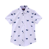 Dioufond Women Summer Tops Plus Size Short Sleeve Shirt Beach Cotton Floral Blouse Turn Down Collar Shirt Blusa Women Casual Top