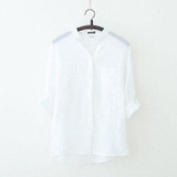 Dioufond Women Korean Style Shirts Fashion V-Neck Blouse Casual Cotton Shirt Ladies Pocket Tops Female Blusas Femininas