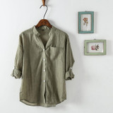 Dioufond Women Korean Style Shirts Fashion V-Neck Blouse Casual Cotton Shirt Ladies Pocket Tops Female Blusas Femininas