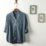 Dioufond Women Korean Style Shirts Fashion V-Neck Blouse Casual Cotton Shirt Ladies Pocket Tops Female Blusas Femininas