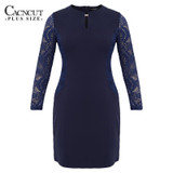 6XL Sexy Blue Lace Dress Women Plus Size Dresses Large Size Bodycon Party Dress Spring Dress 2018 New Elegant Big Size Vestido