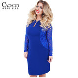6XL Sexy Blue Lace Dress Women Plus Size Dresses Large Size Bodycon Party Dress Spring Dress 2018 New Elegant Big Size Vestido