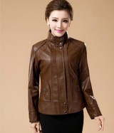 6XL plus size women leather jacket black clothing 2017 autumn and winter coat leather motorcycle leather casual coats work wear