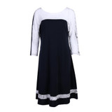 6XL 2017 Women Big Size Dress Lace Elegant Dress Summer Autumn Plus Size Casual Dress Knee Length Loose Pleated Dresses Vestidos