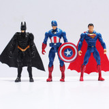 6Pcs/Set Superheroes The Batman Spider man Iron Man Hulk Thor Captain America PVC Figure Model Toys