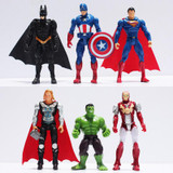 6pcs/set The Action Figures Batman Spider man Iron Man Hulk Thor Captain America Action Toy Figures Boys Girls Toy