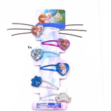 6PCS/Set Shine Hair Accessories Princess Elsa Anna Hair rope Snow Flower Hairpins BB Clips Headwear For Girls Children Gifts