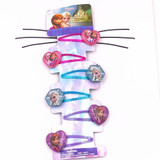 6PCS/Set Shine Hair Accessories Princess Elsa Anna Hair rope Snow Flower Hairpins BB Clips Headwear For Girls Children Gifts